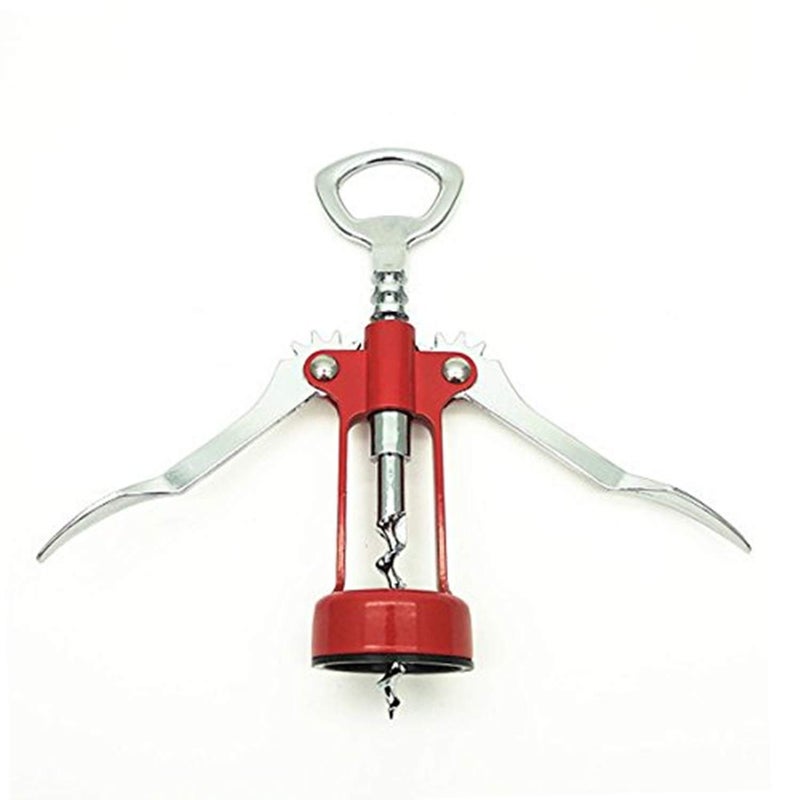XMHF Italianism Wing Corkscrew Wine Opener, Rubber-touch Finish For Non-slip, Comfort Grip Red - Image 4